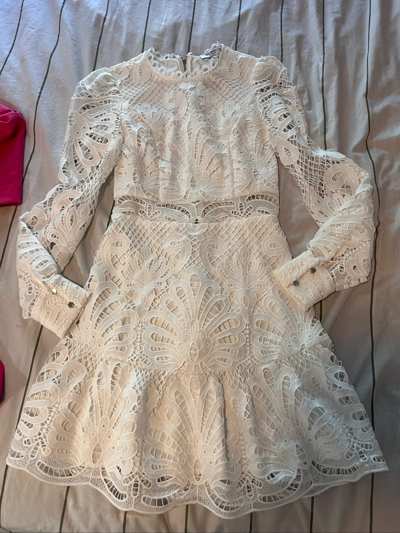 Vestido Guipure branco Morgan TXS – photo 3